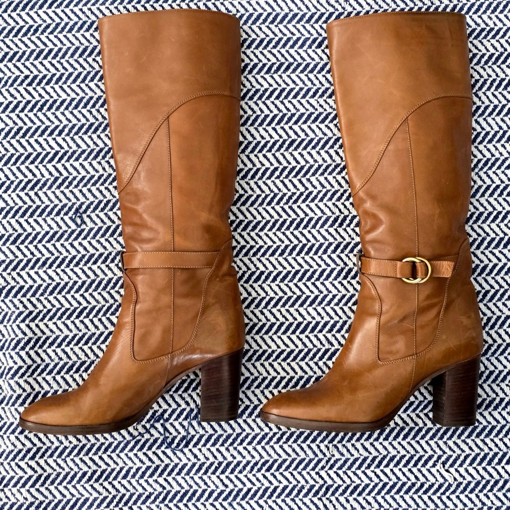 Chloe Tan Leather Heeled Boots